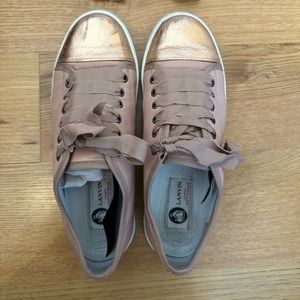 Lanvin Ballerina Lace Leather Sneaker